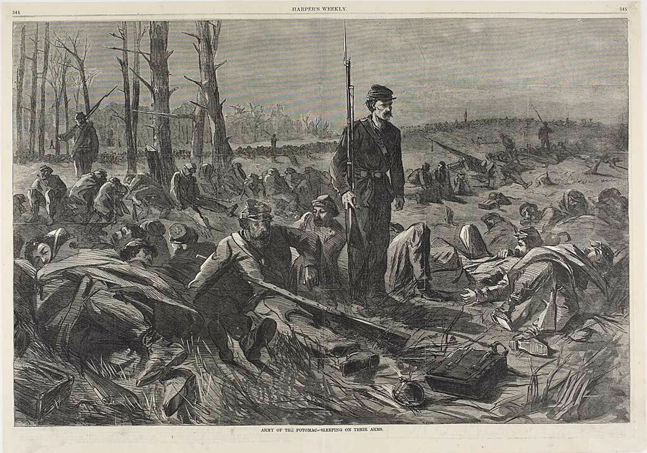 Armee des Potomac—Schlafend auf ihren Waffen von Winslow Homer