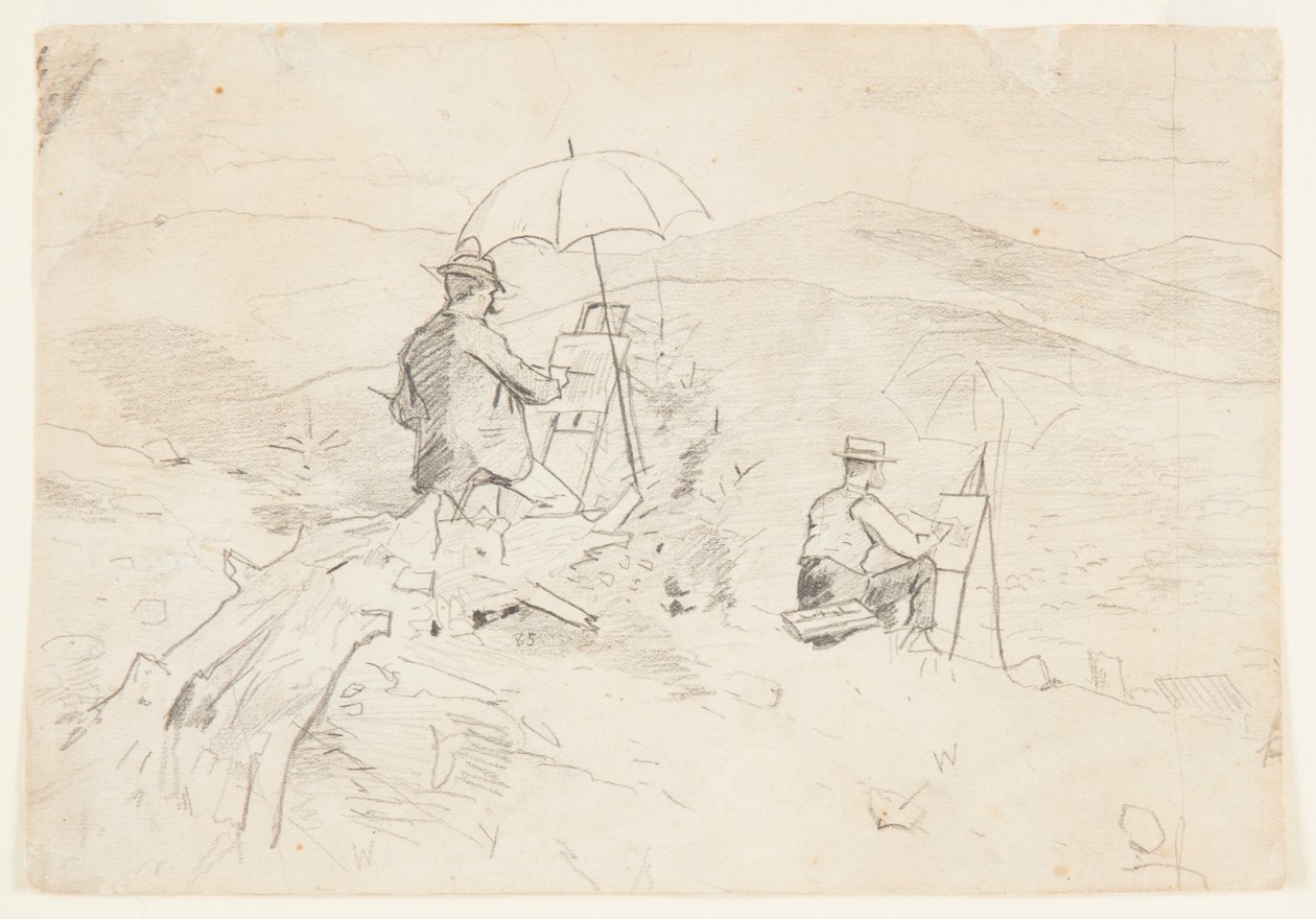 Künstler beim Skizzieren in den Weißen Bergen von Winslow Homer