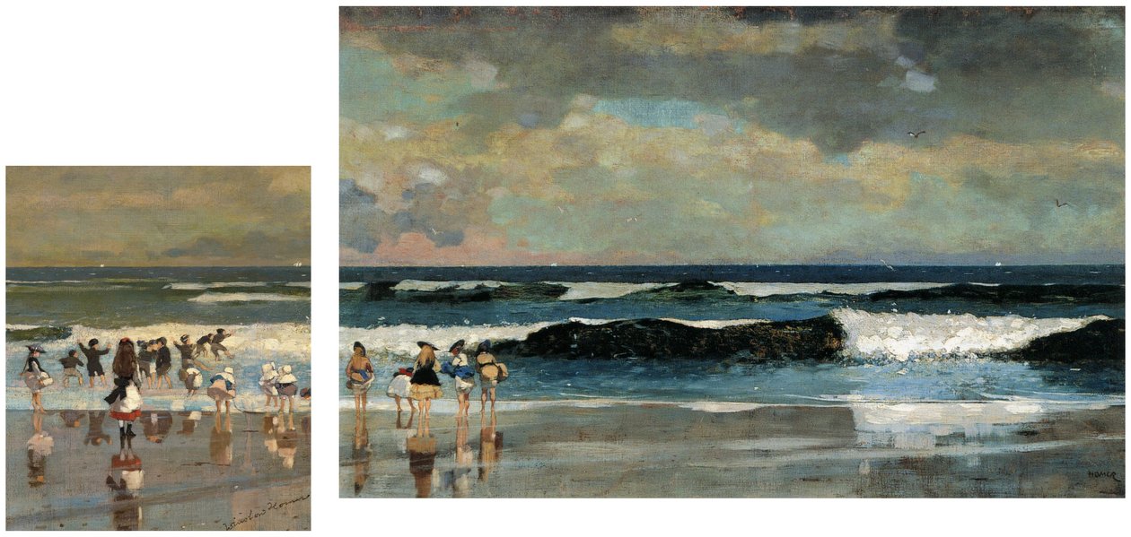 Strandszene & Am Strand von Winslow Homer