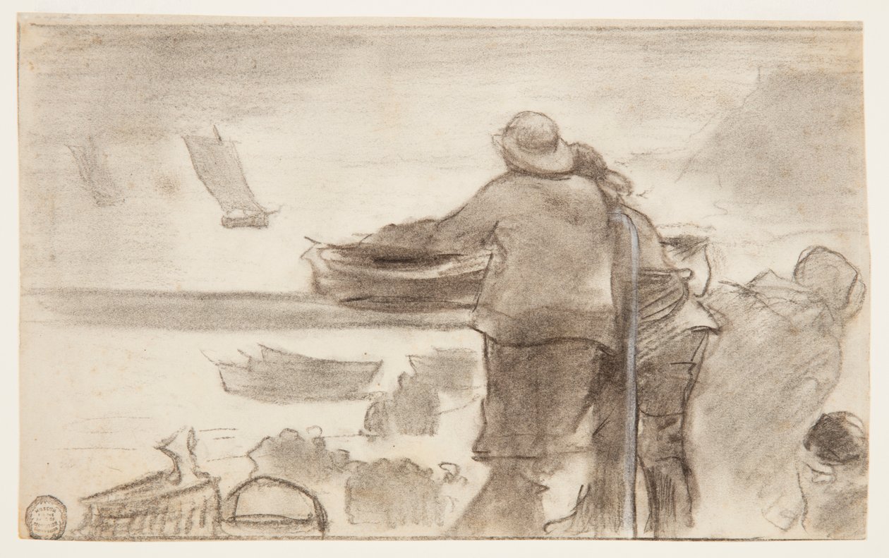 Strand mit Booten und Menschen, Cullercoats, England von Winslow Homer