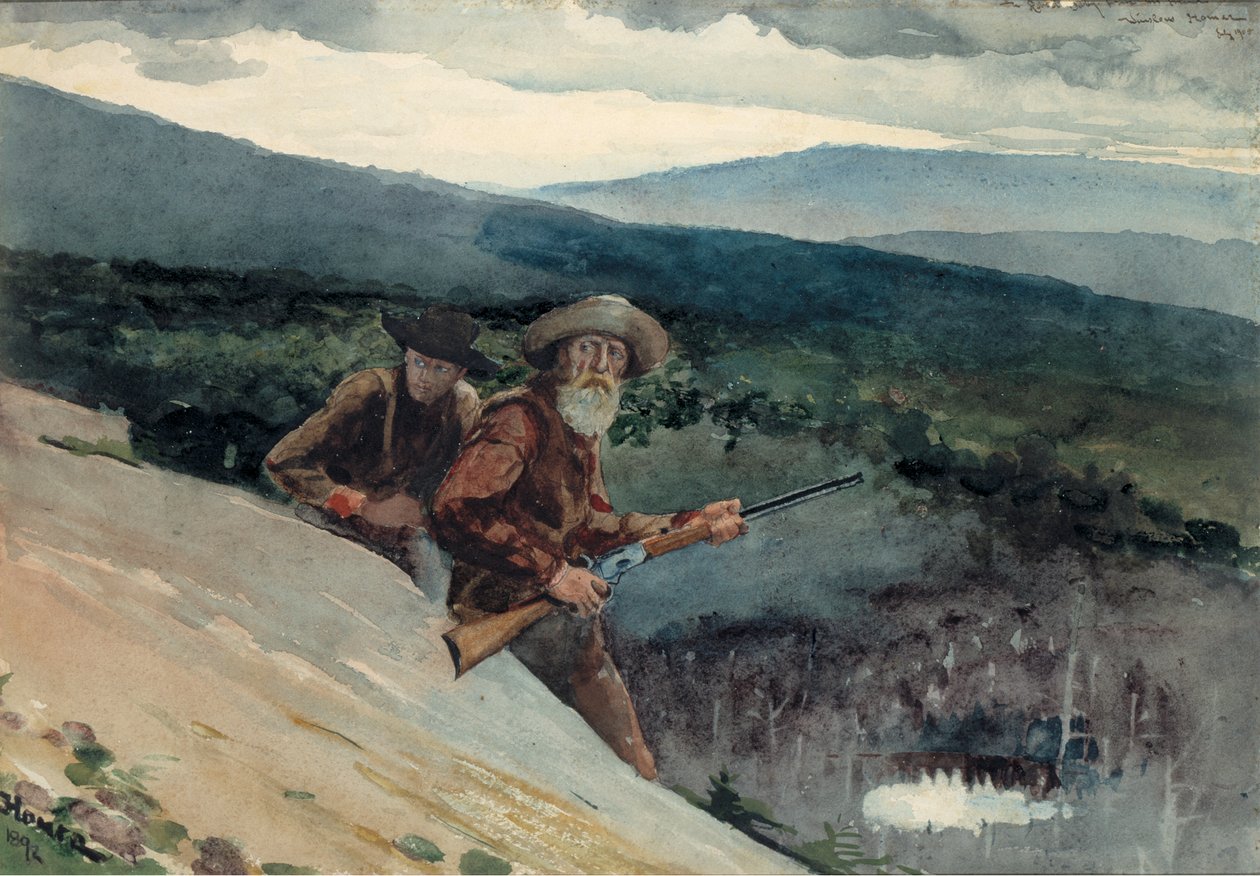 Bärenjagd, Prospect Rock, 1892 von Winslow Homer