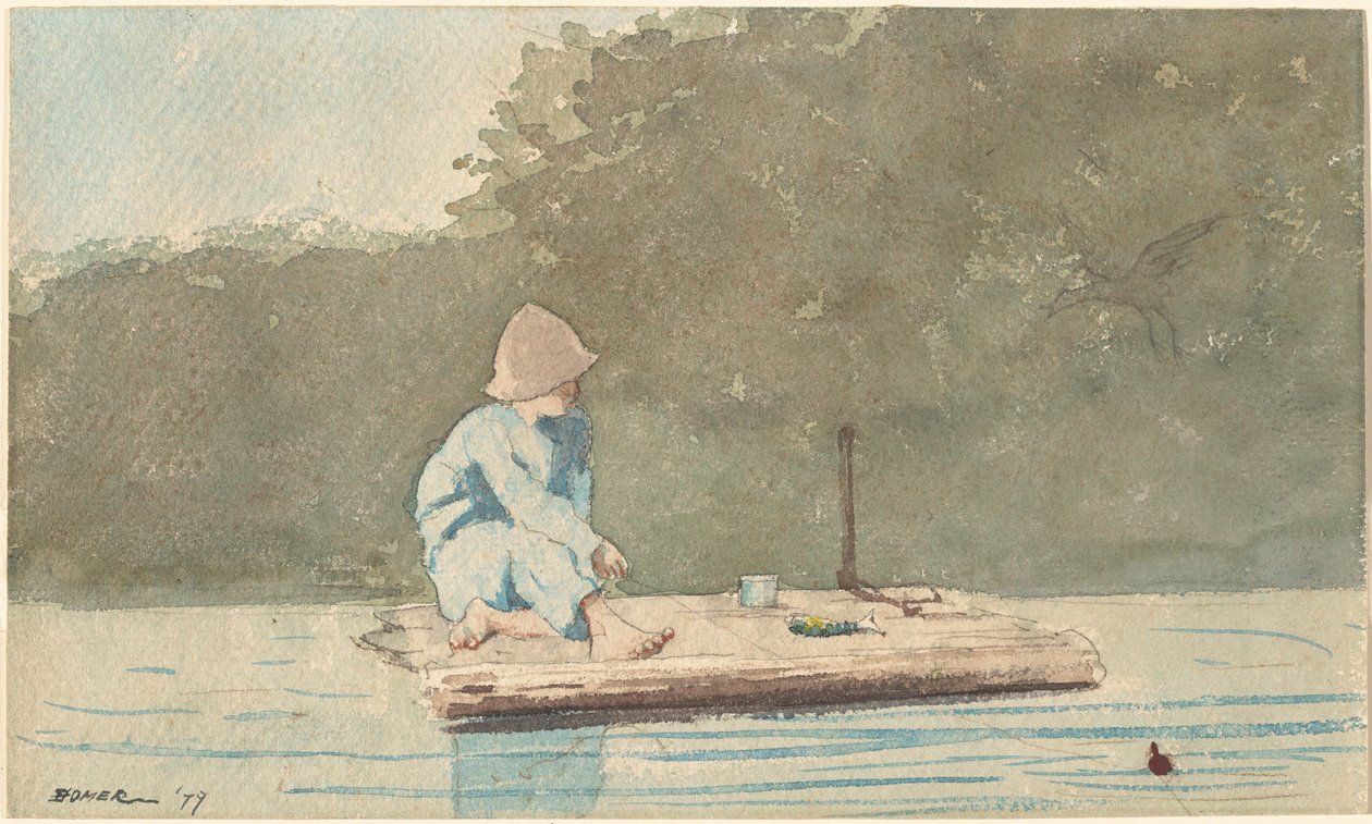 Junge auf einem Floß von Winslow Homer
