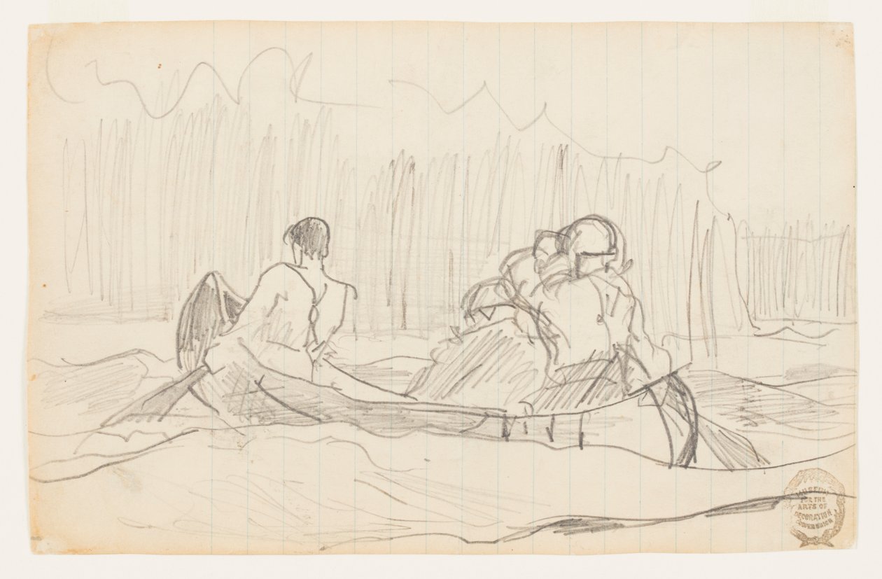Kanu mit drei Männern von Winslow Homer