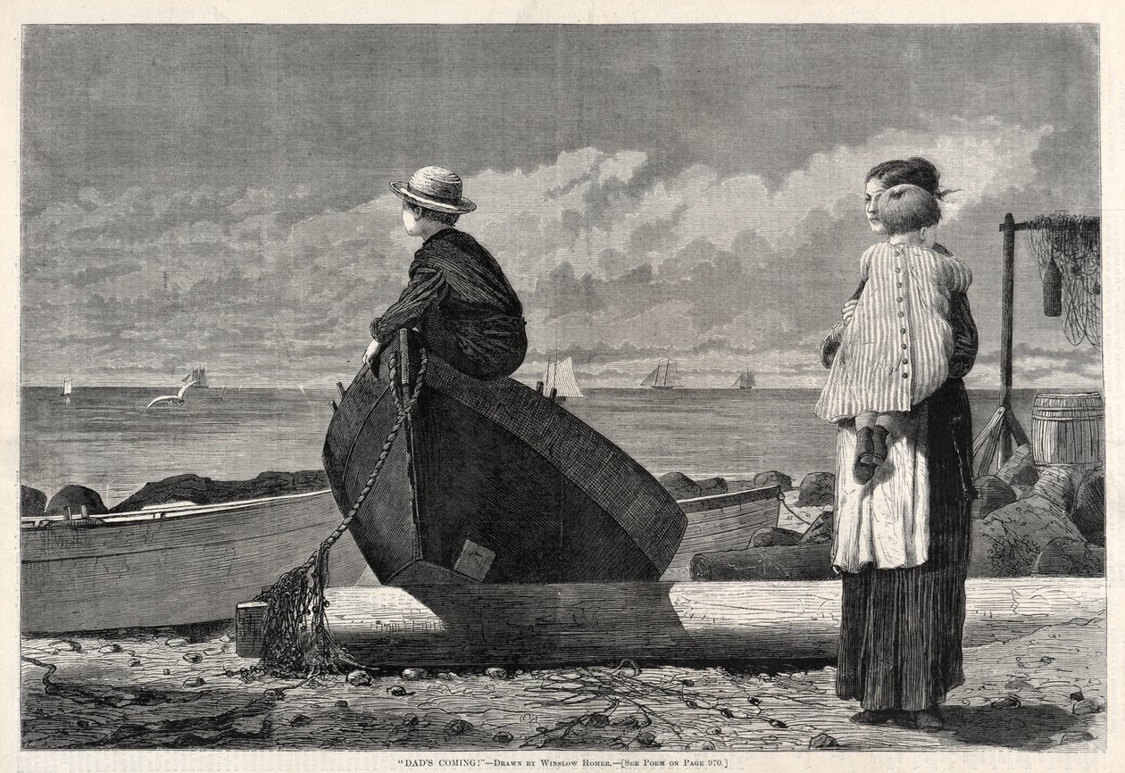Papa kommt!, 1873 von Winslow Homer