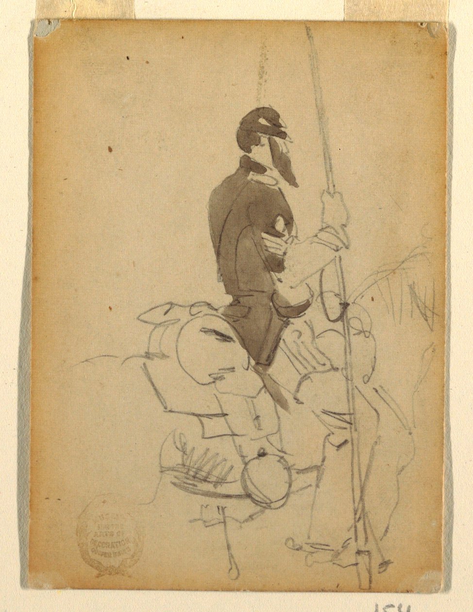 Zeichnung, Berittener Kavallerist, 1862 von Winslow Homer