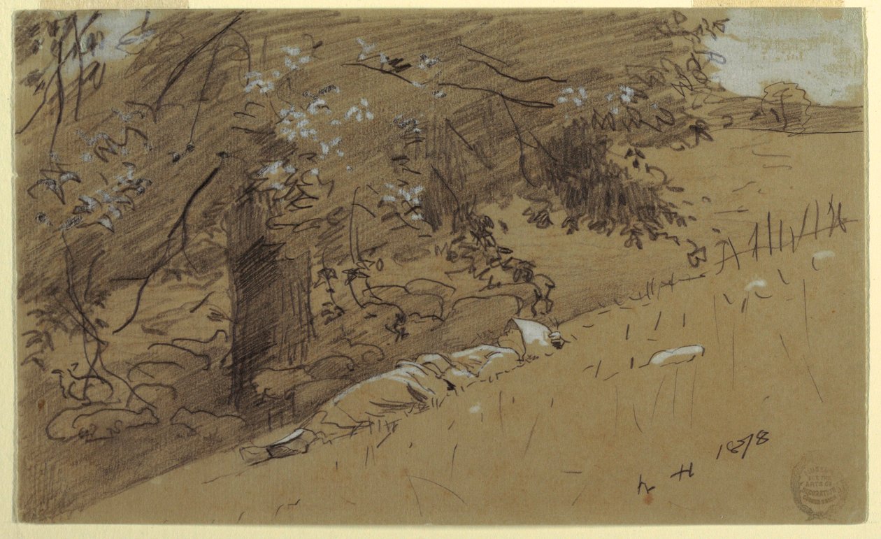 Hirtin ruht unter einem Baum, 1878 von Winslow Homer