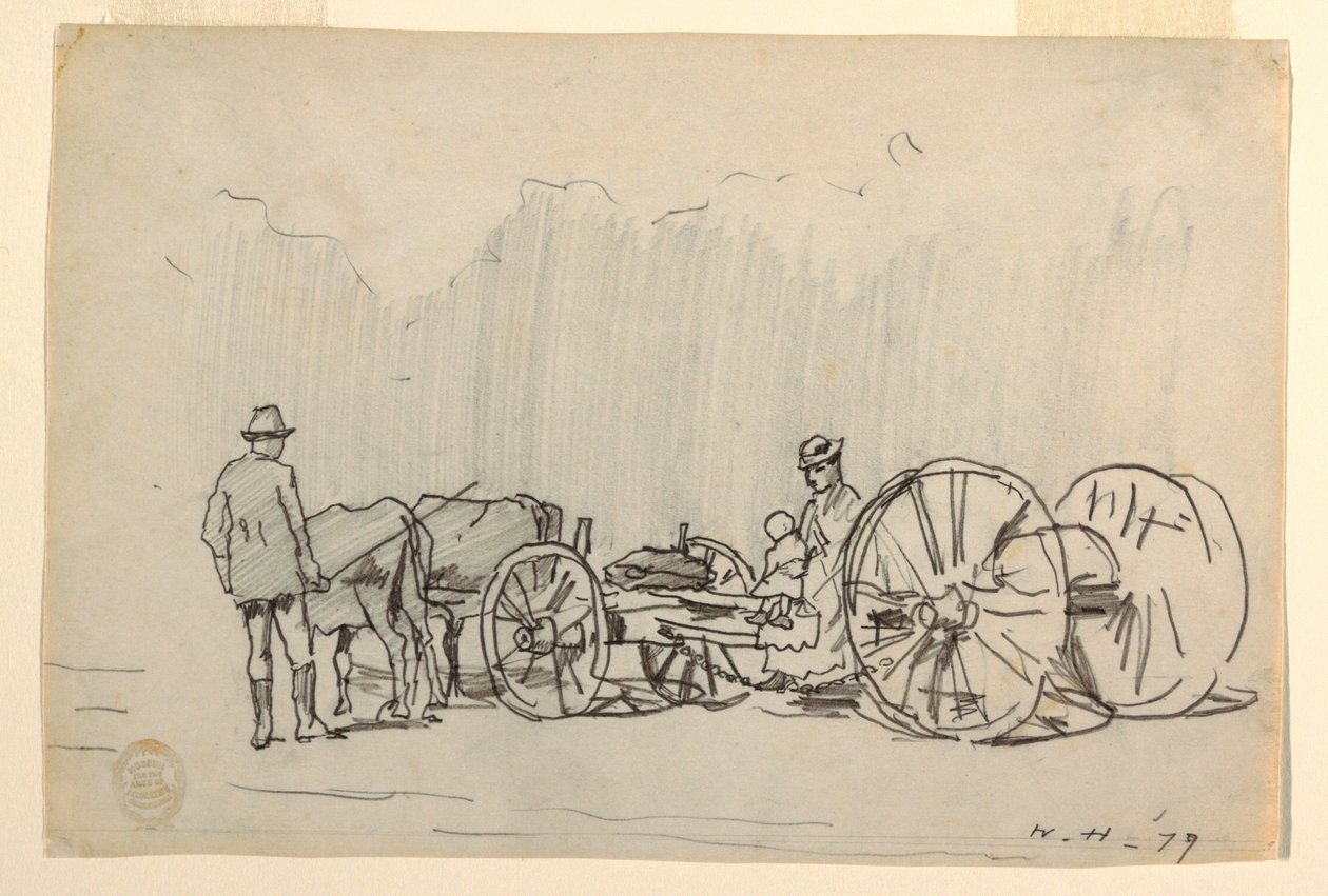 Zeichnung, Joch von Ochsen, 1879 von Winslow Homer