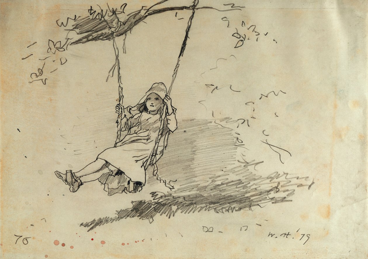 Mädchen auf einer Schaukel, 1879 von Winslow Homer