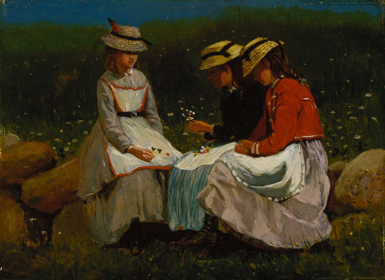 Mädchen in einer Landschaft von Winslow Homer
