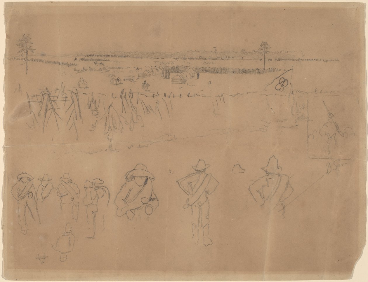 Aufstellungen und Gräben [recto] von Winslow Homer