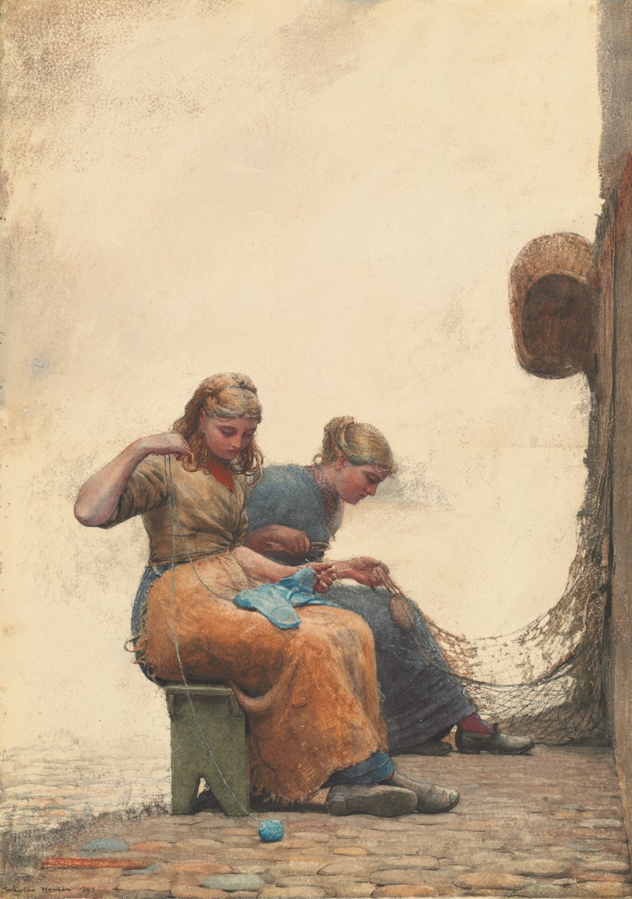 Netze flicken, 1882 von Winslow Homer