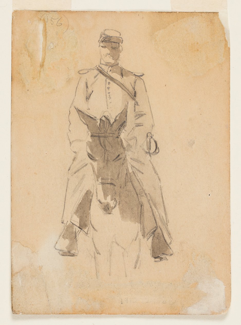 Offizier und Kopf eines Pferdes von Winslow Homer