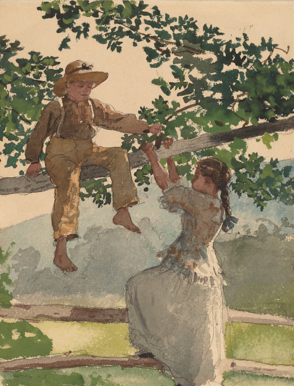 Auf dem Zaun, 1878 von Winslow Homer