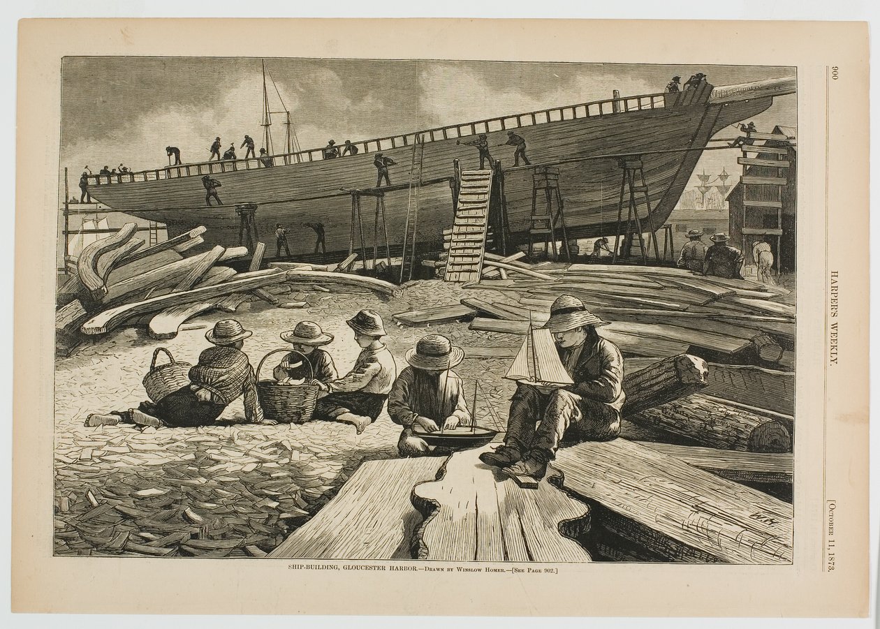 Schiffsbau, Hafen von Gloucester von Winslow Homer