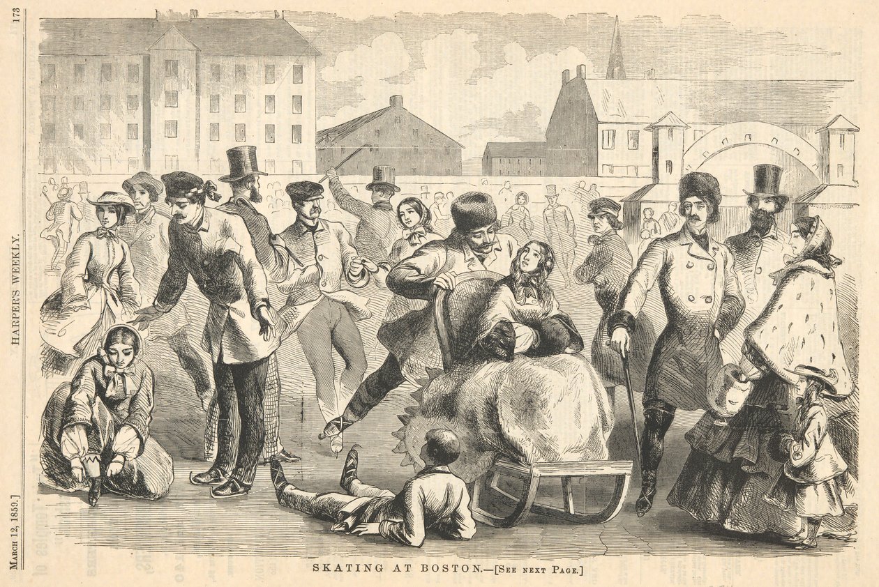 Schlittschuhlaufen in Boston, aus Harper von Winslow Homer