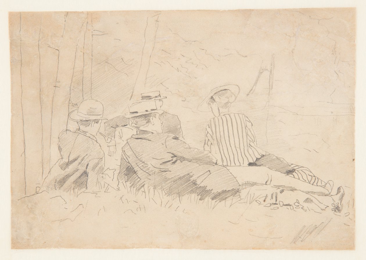 Studie für "Die Angelgesellschaft" von Winslow Homer