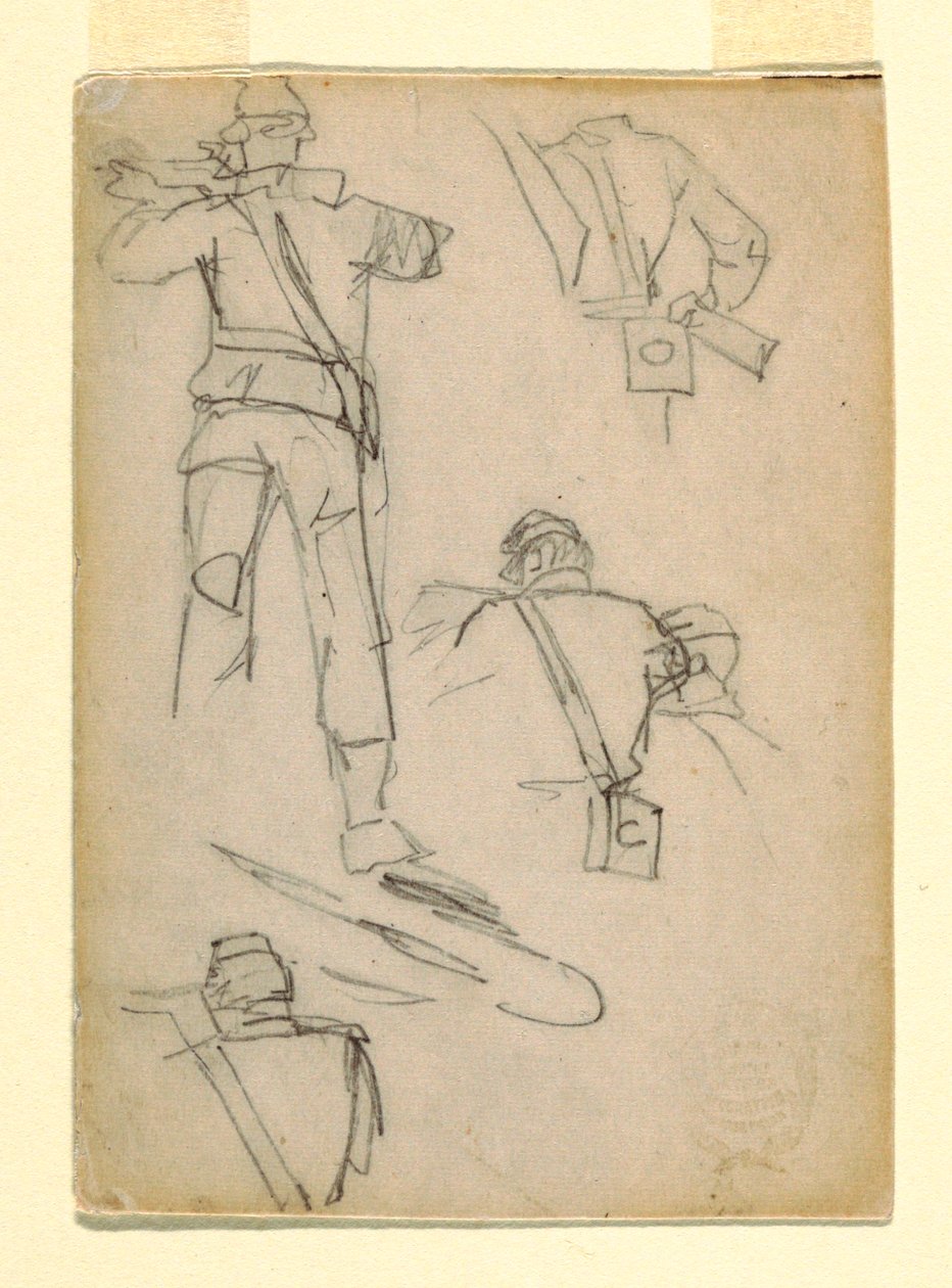 Studie von Soldaten beim Zielen von Winslow Homer