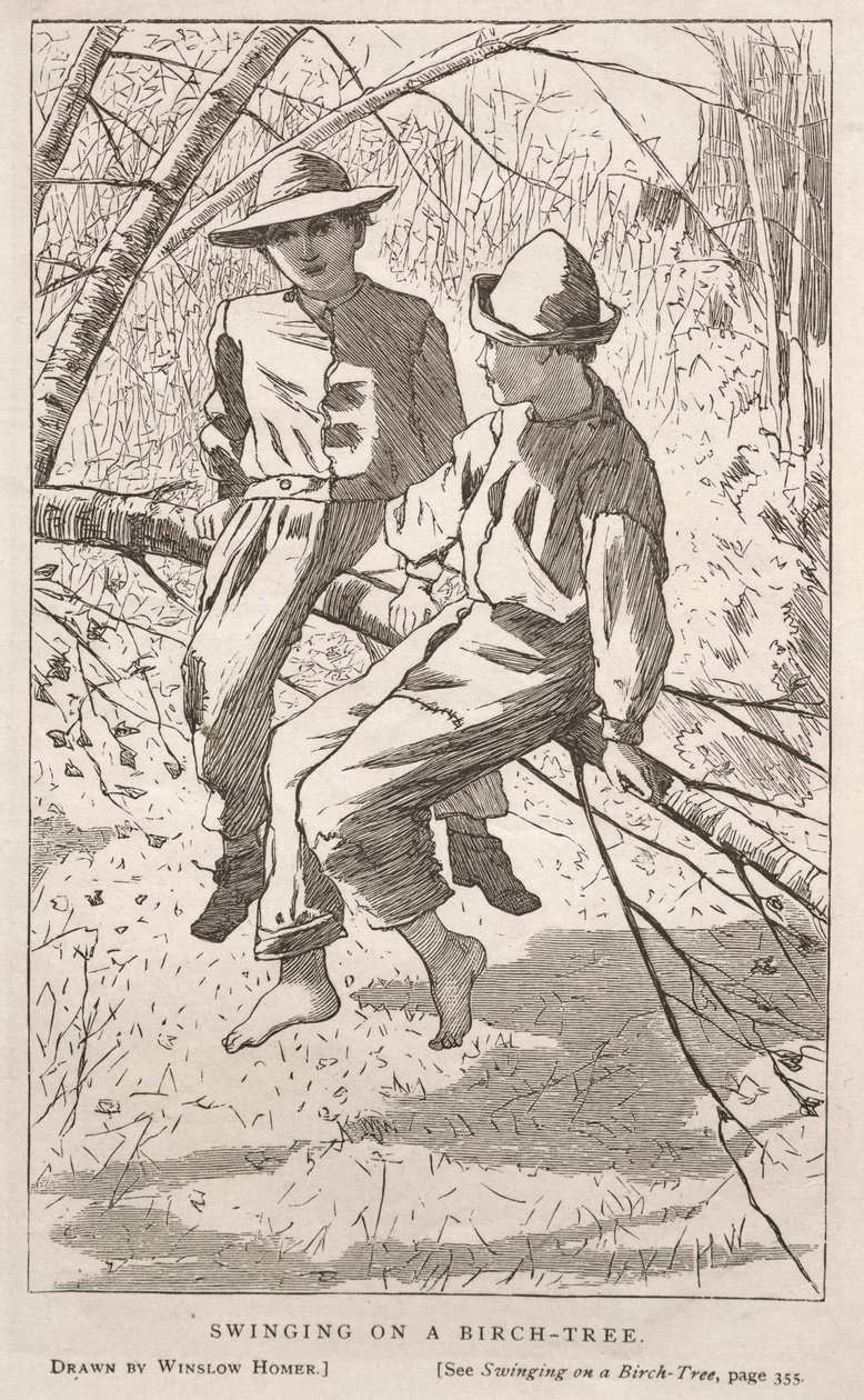 Schaukeln in einer Birke, 1867 von Winslow Homer