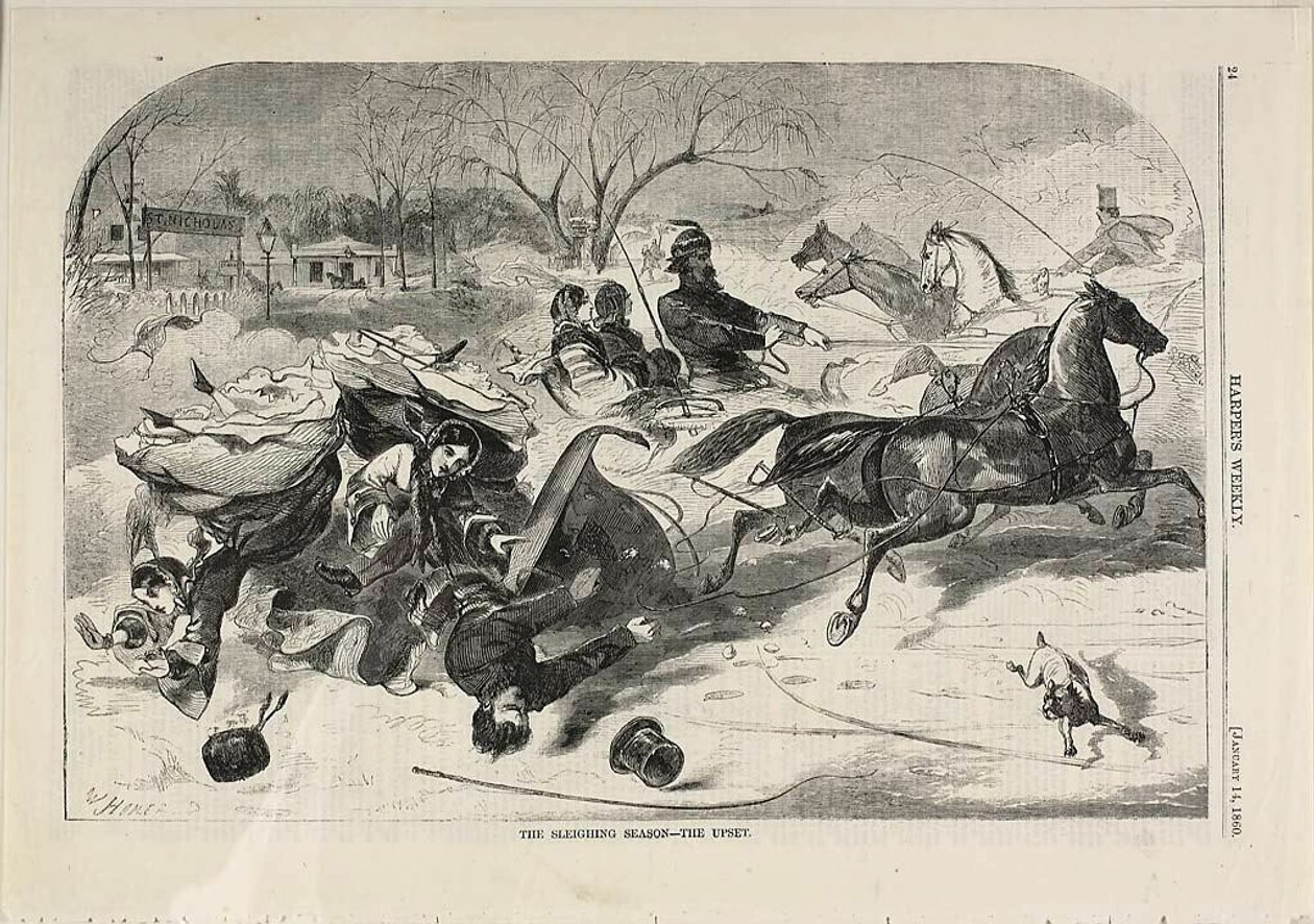 Die Schlittenfahrtsaison—der Umsturz von Winslow Homer