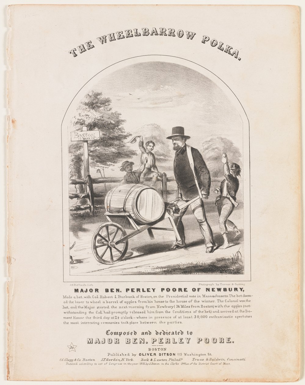 Die Schubkarren-Polka [Fünfseitiges Liedblatt, vollständig] von Winslow Homer