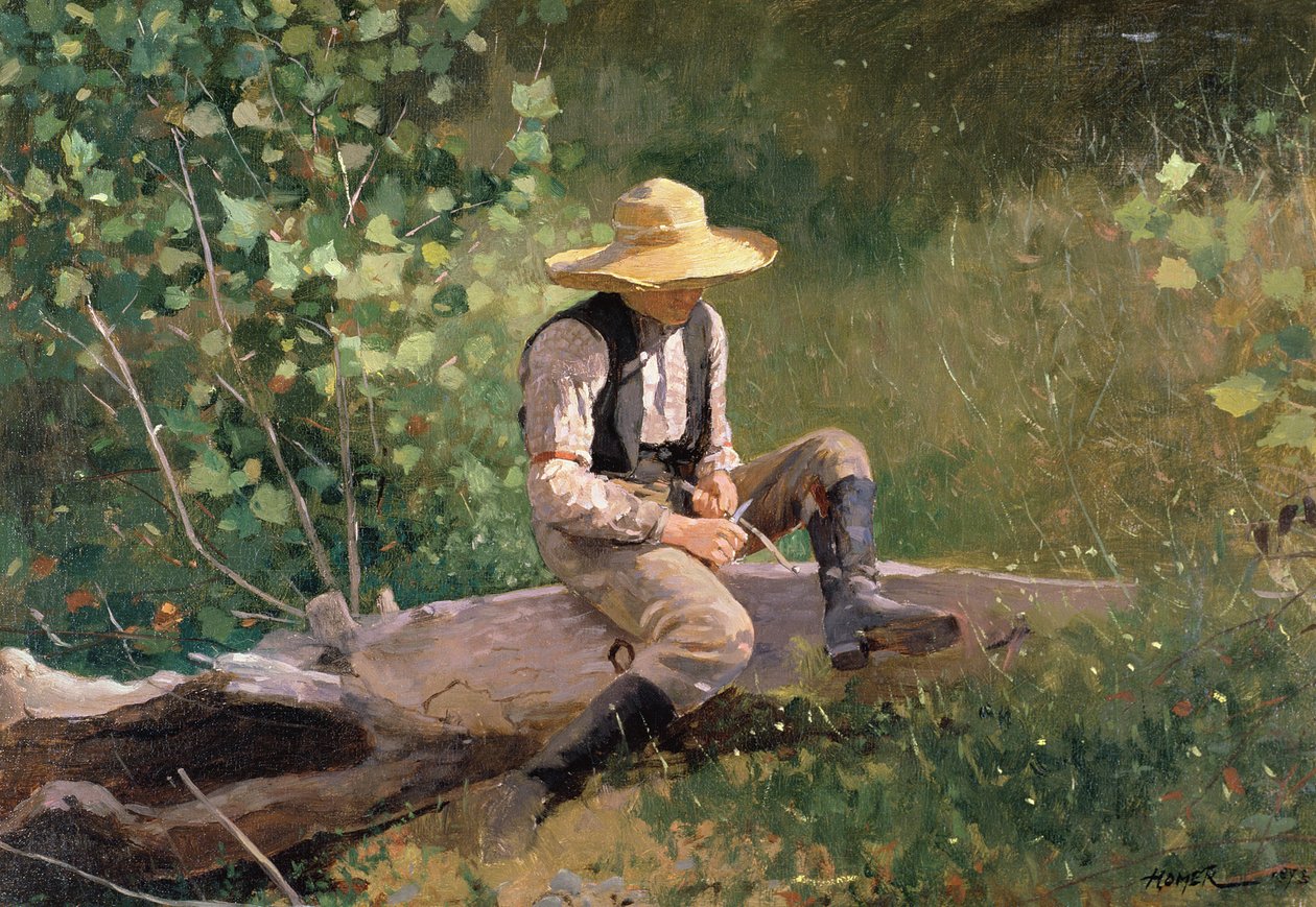 Der schnitzende Junge, 1873 von Winslow Homer