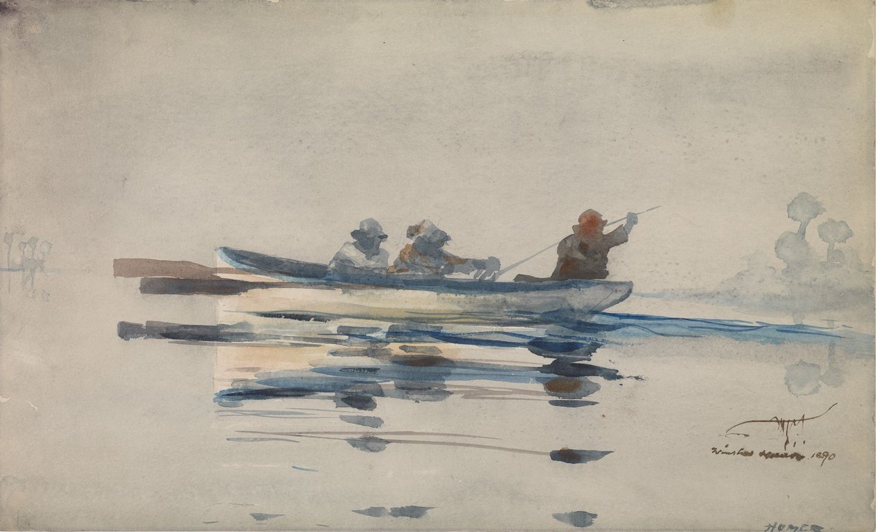 Drei Männer in einem Boot von Winslow Homer