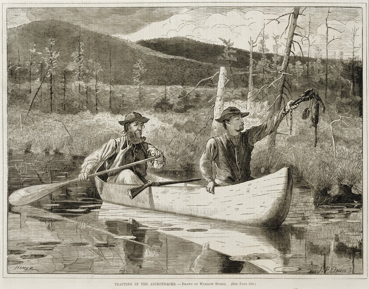 "Fallenstellen in den Adirondacks" von Winslow Homer