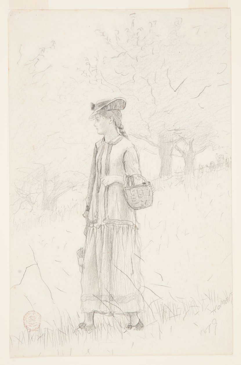 Junge Frau mit einem Korb von Winslow Homer