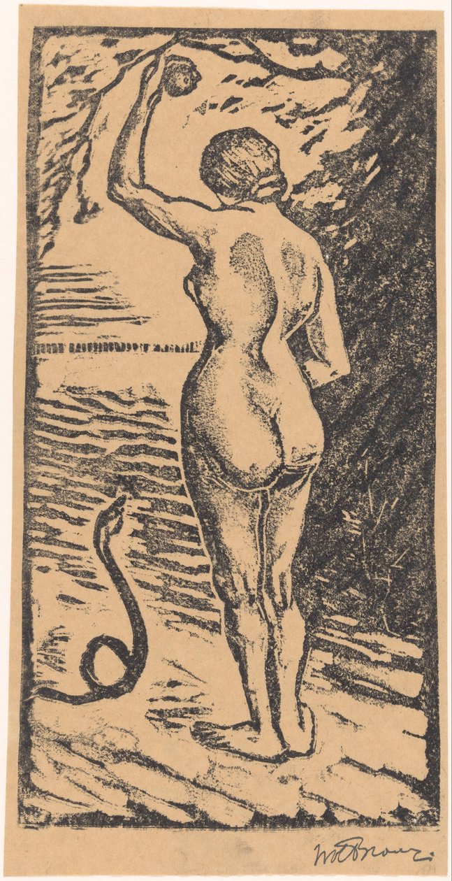 Eva und die Schlange von Wolbartus Brouwer (signed by artist)