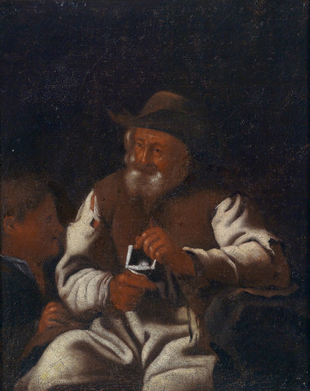 Ein strickender alter Mann von Workshop of Michiel Sweerts