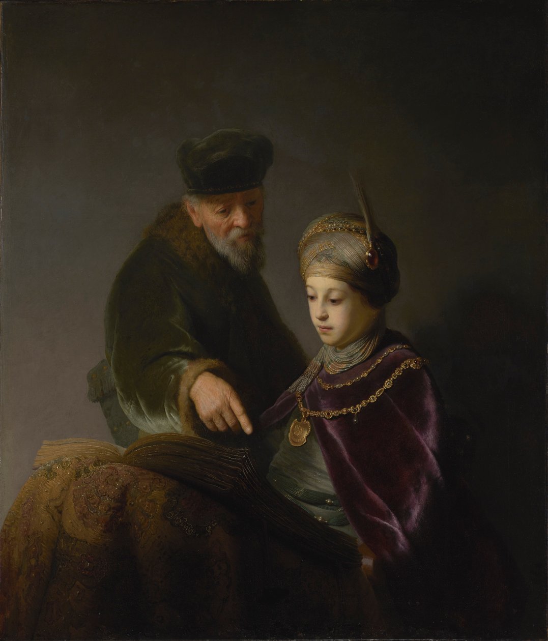 Ein junger Gelehrter und sein Tutor von Workshop of Rembrandt