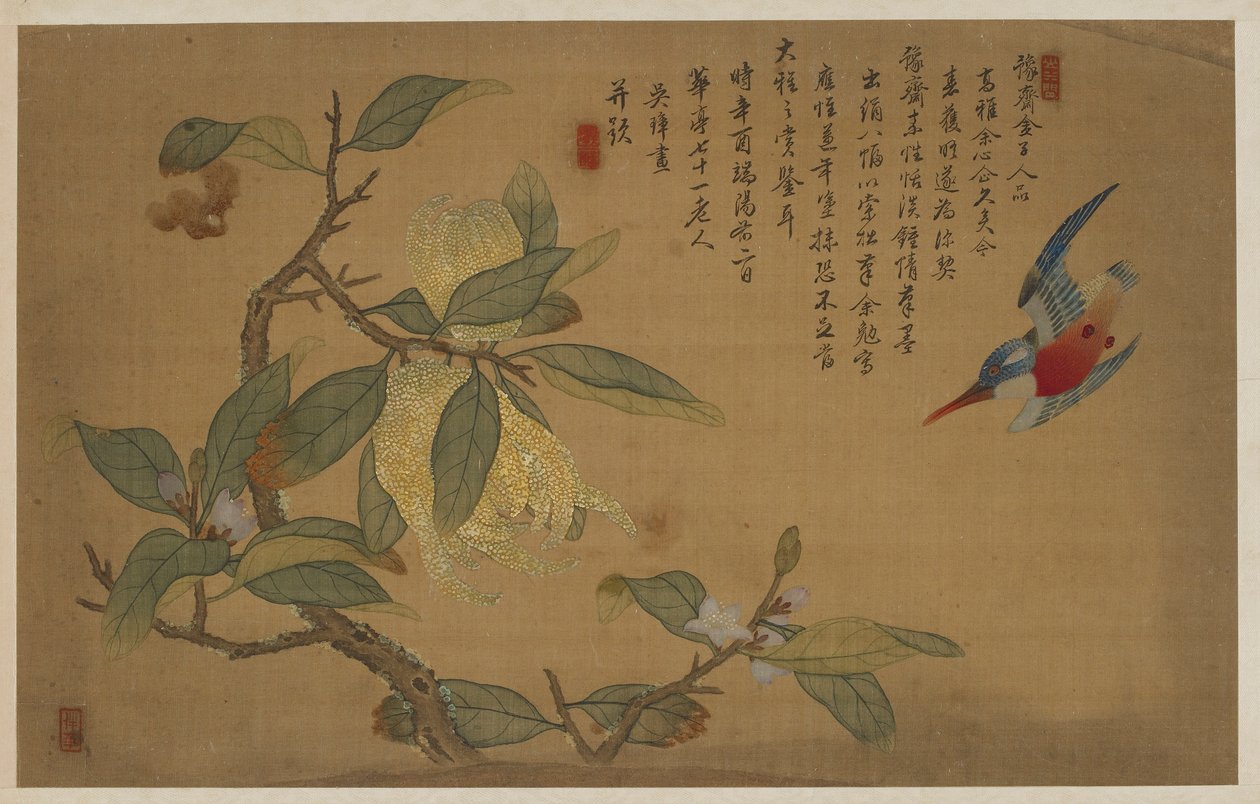 Vogel, Frucht und Blumen, Qing-Dynastie von Wu Zhang