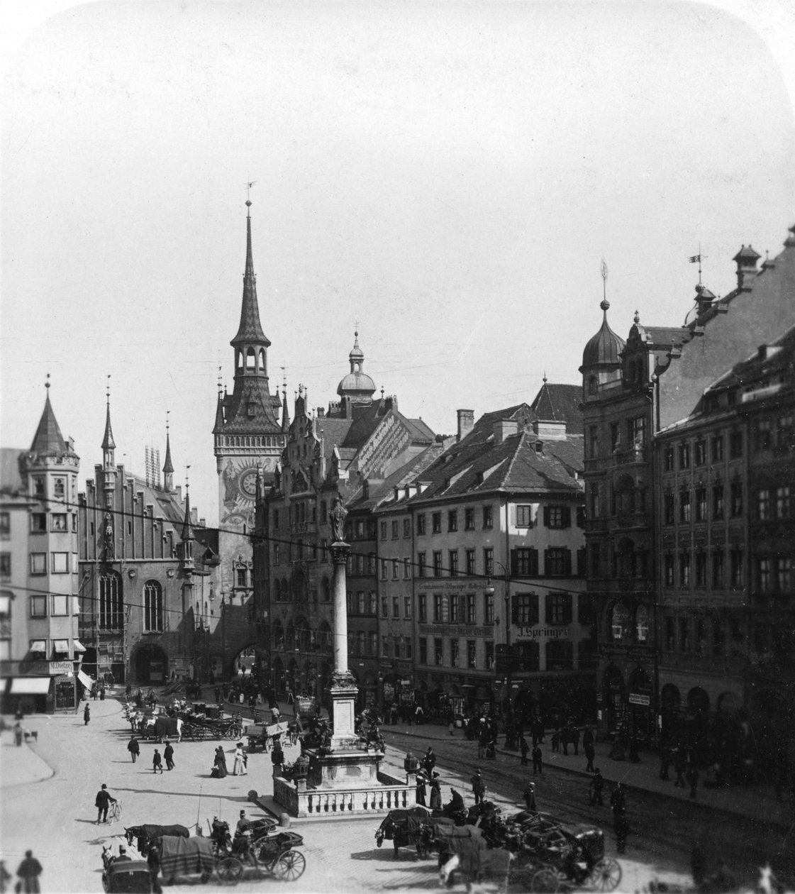 Marienplatz, München, Deutschland, ca. 1900 von Wurthle and Sons