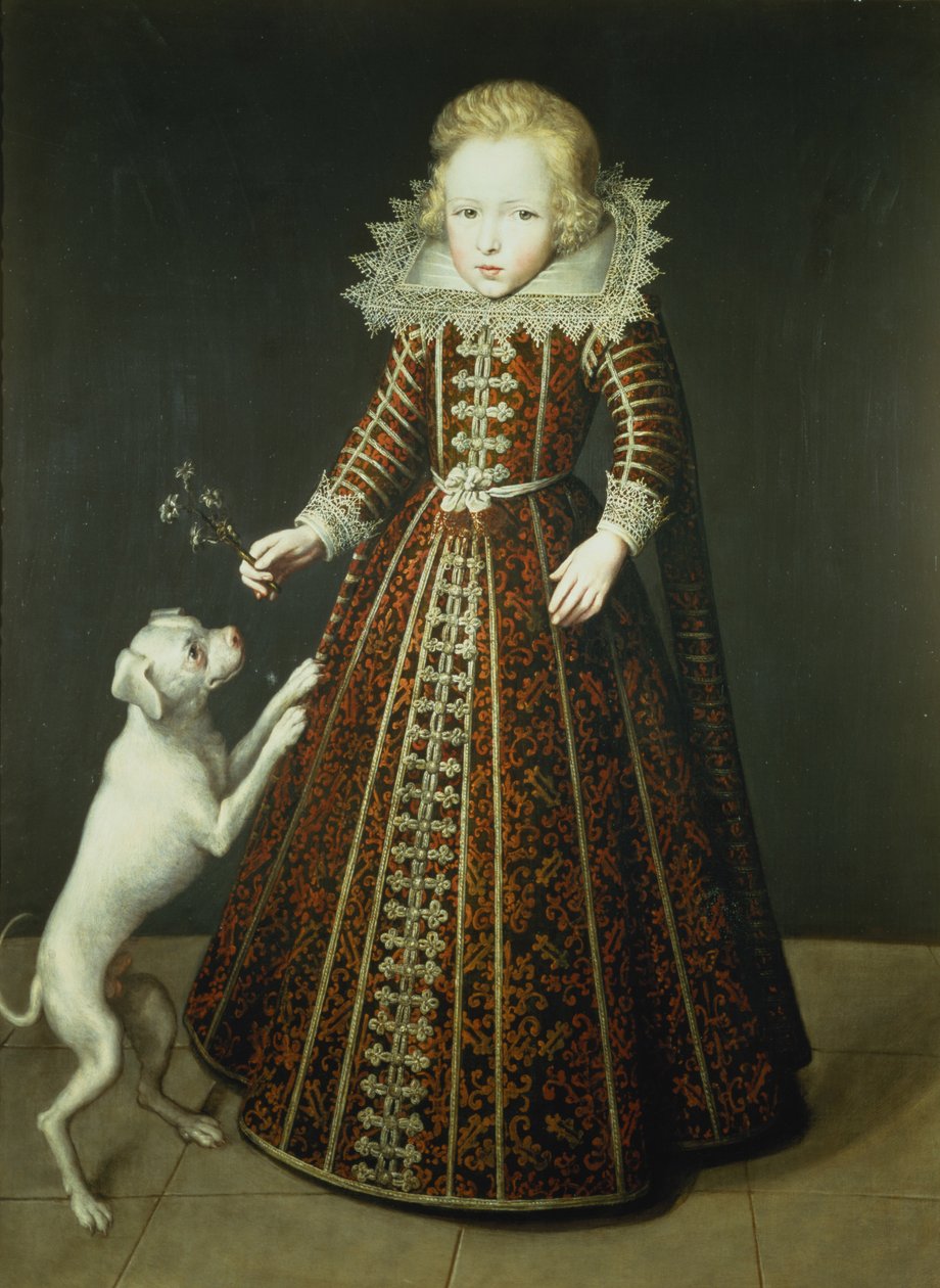 Kind mit einem Hund von Wybrand Simonsz. de Geest