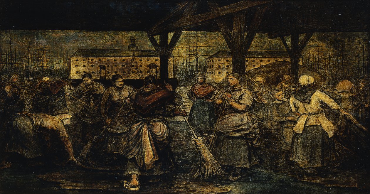 Die Straßenkehrer; Les Balayeuses von Xavier Mellery