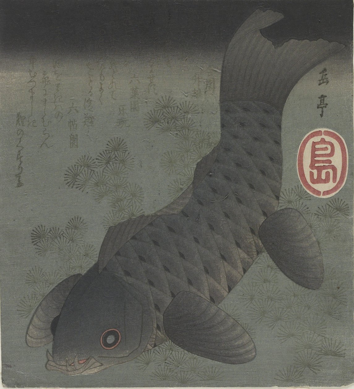 Schwarzer Karpfen, Mitte des 19. Jahrhunderts von Yashima Gakutei