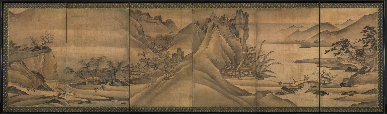Landschaft der vier Jahreszeiten, frühe 1500er von Yi Sumun