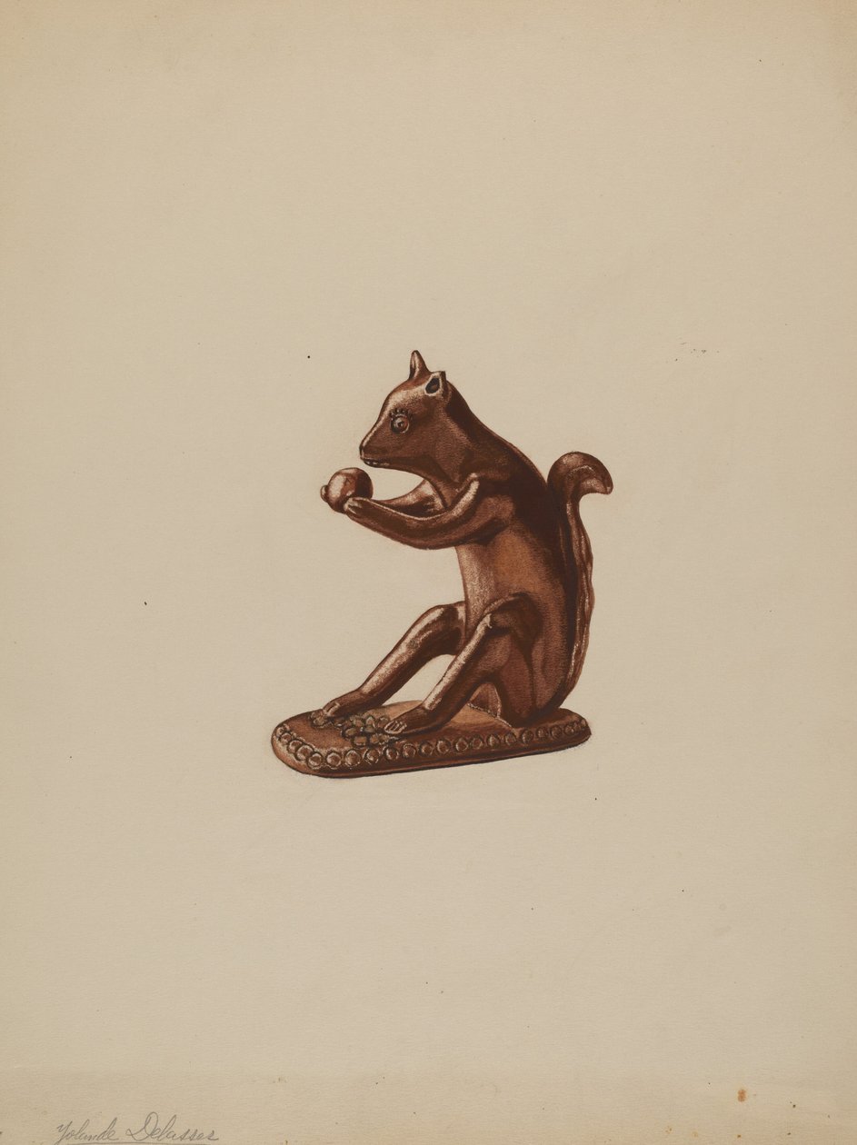 Eichhörnchenstatuette von Yolande Delasser
