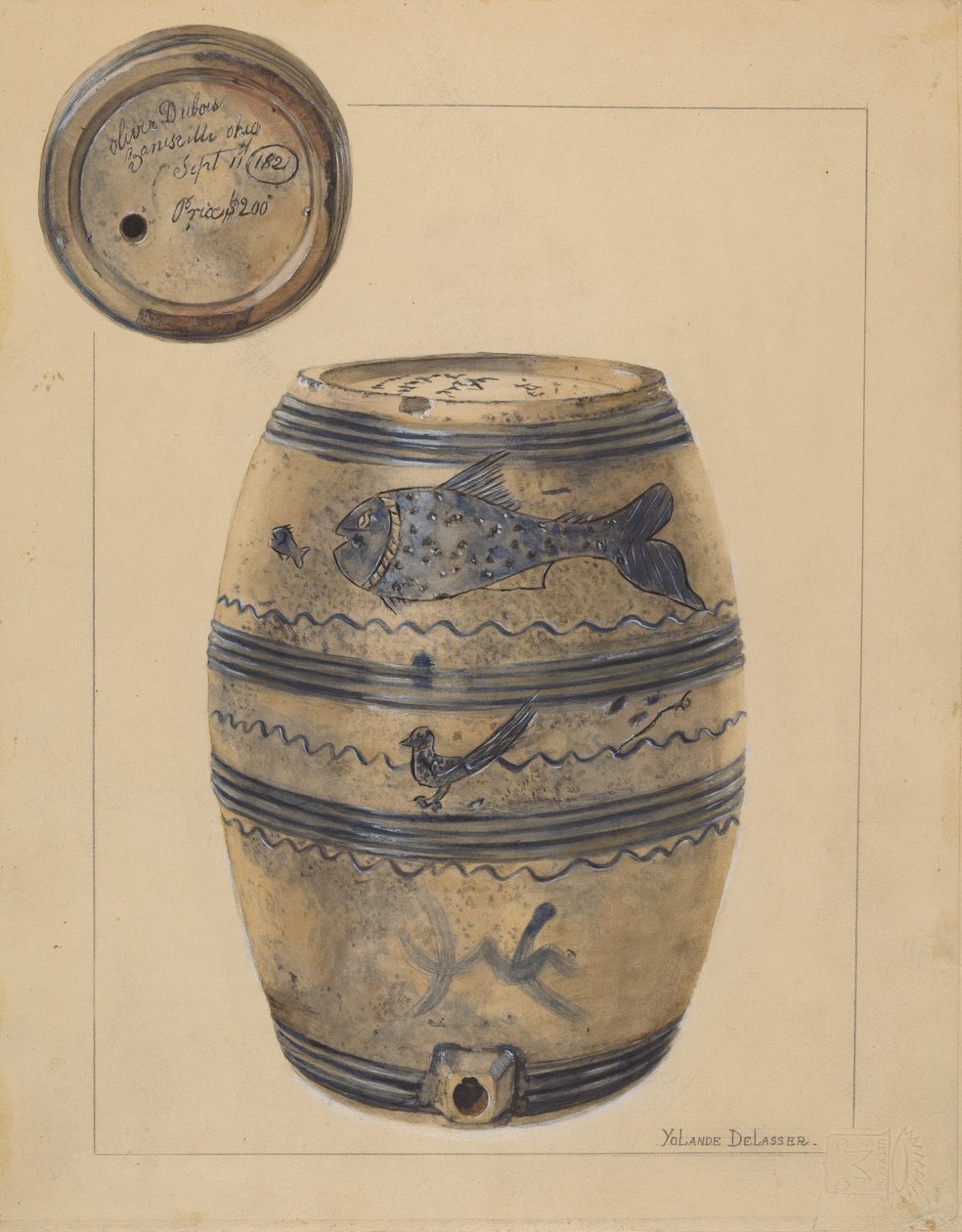 Weinfass, ca. 1936 von Yolande Delasser
