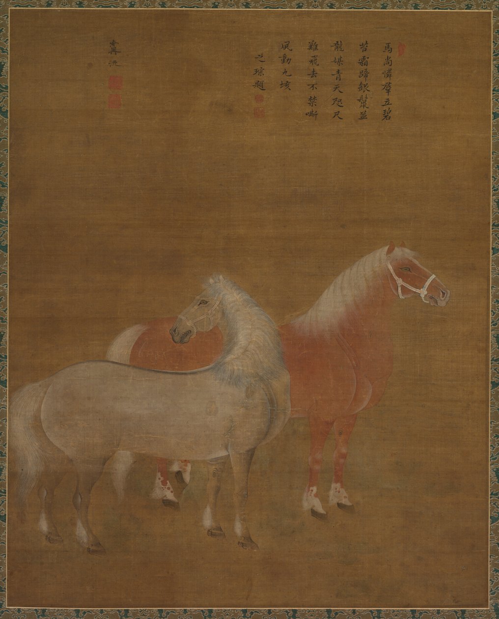 Zwei Pferde, 1644-1911 von Yu Yuan