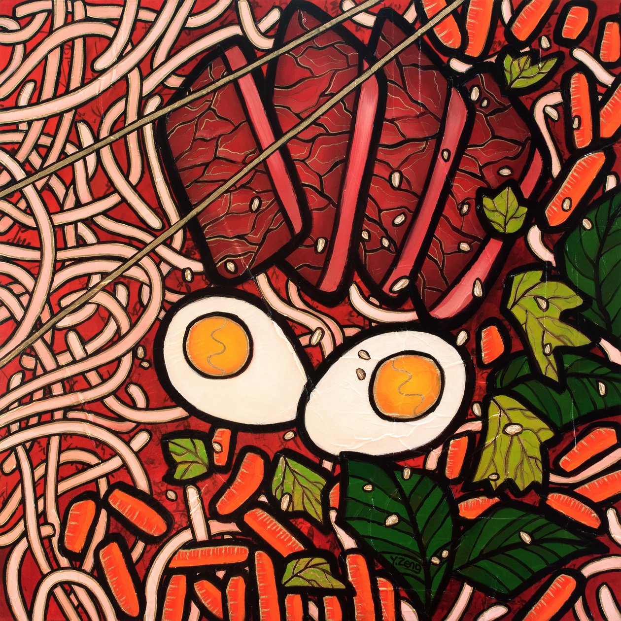 Ramen-Nudeln Rindfleisch, 2023 von Yue Zeng