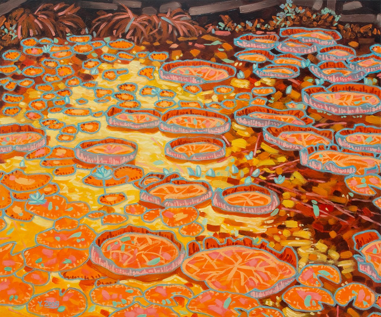 Seerosenteich gelb, 2023 von Yue Zeng