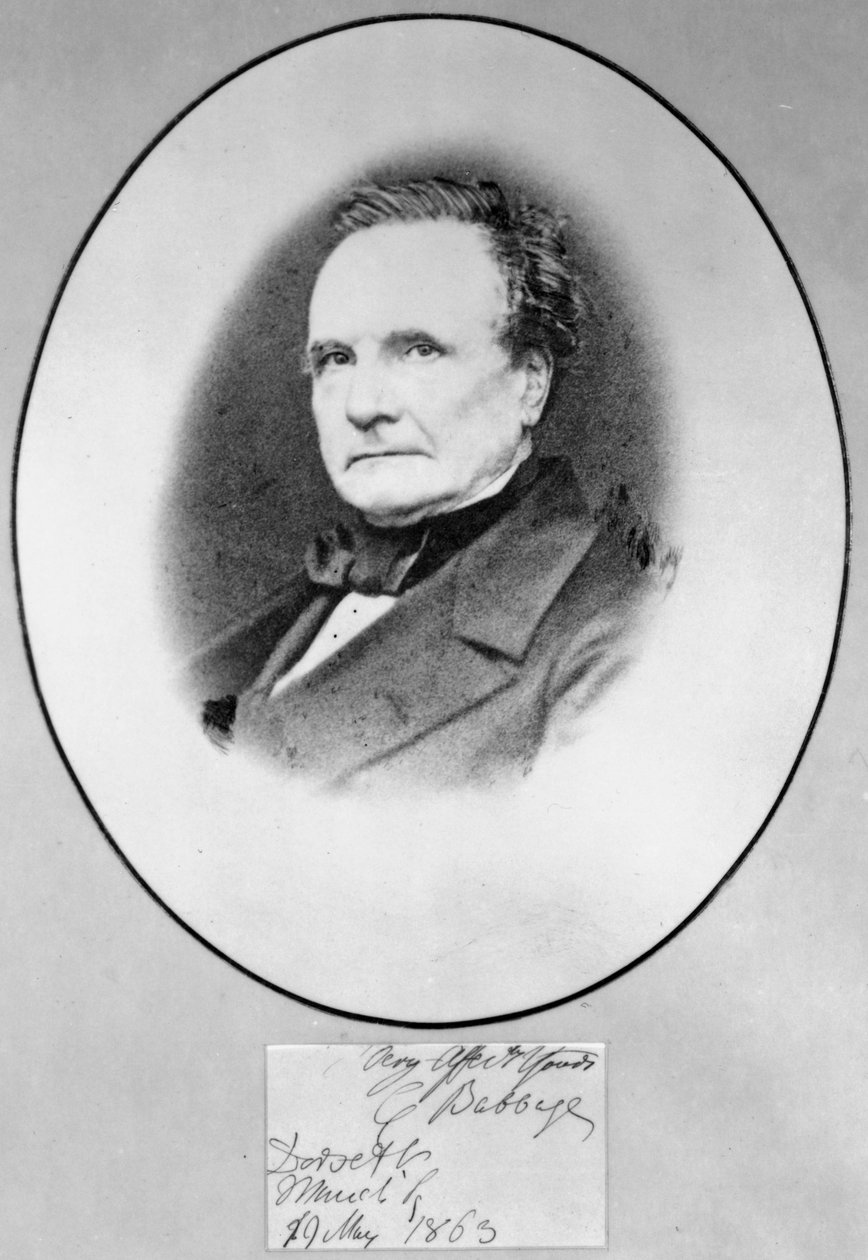Charles Babbage, britischer Mathematiker und Computerpionier von Ferdinand Georg Waldmuller