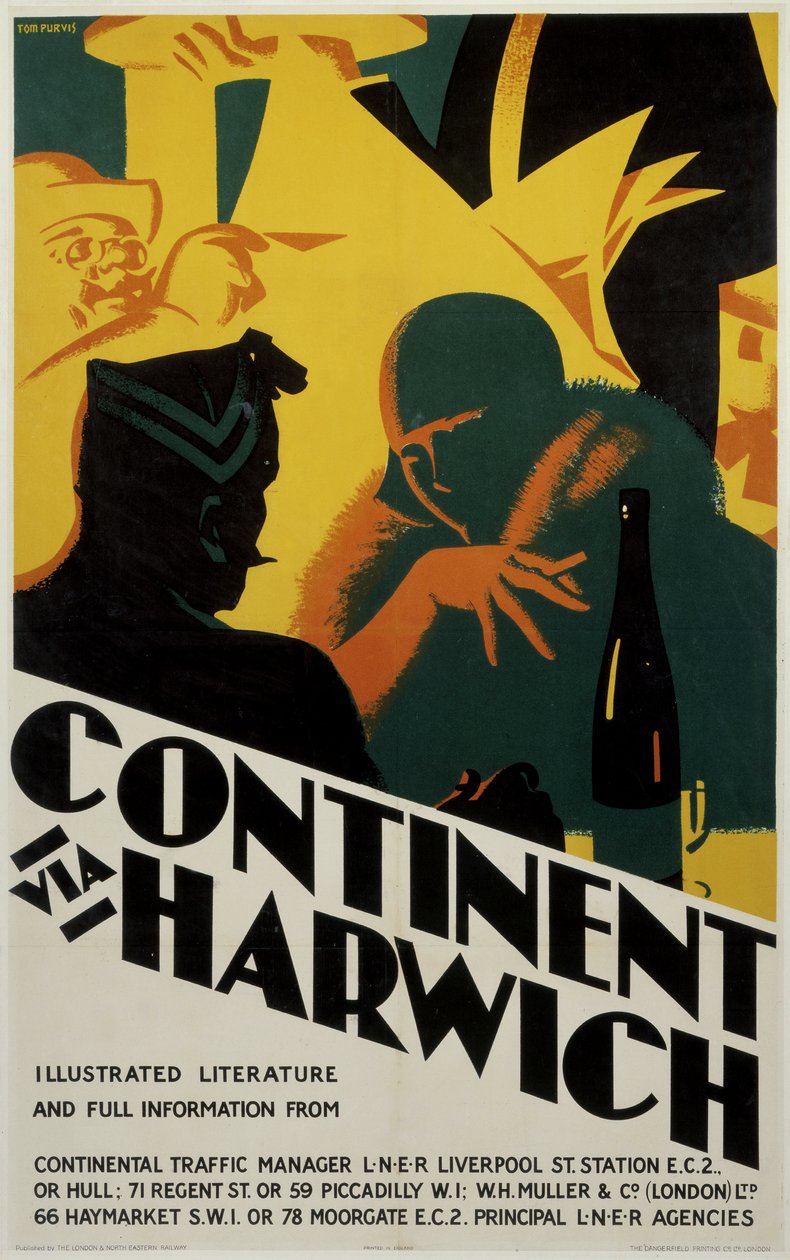Kontinent über Harwich, LNER-Plakat von Ferdinand Georg Waldmuller