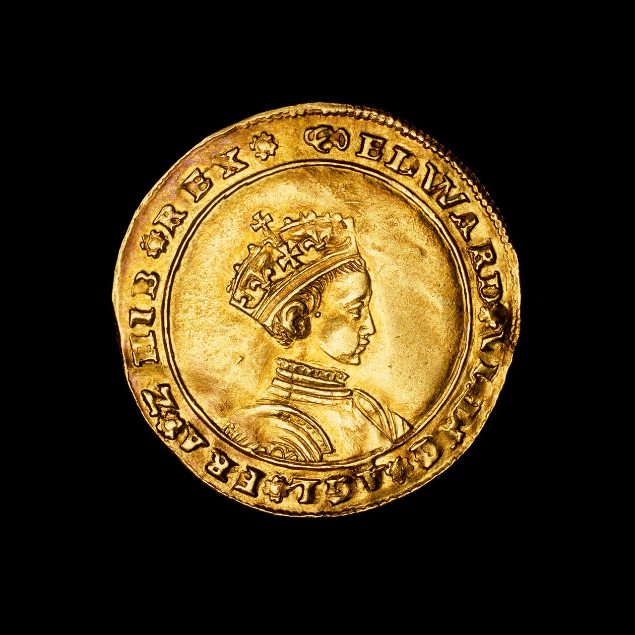 Englische gehämmerte Gold-Halbsouverän-Münze von Hippolyte Lalaise Devéria