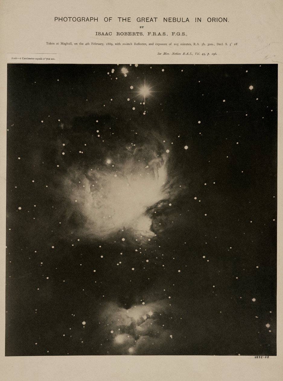 Großer Orionnebel (M42), 4. Februar 1889 von John Pardon