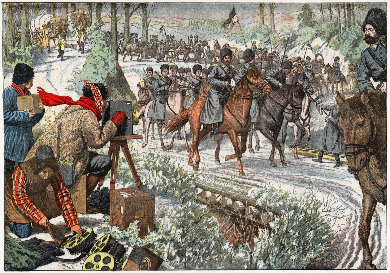 Russische Truppen in der Mandschurei von . .