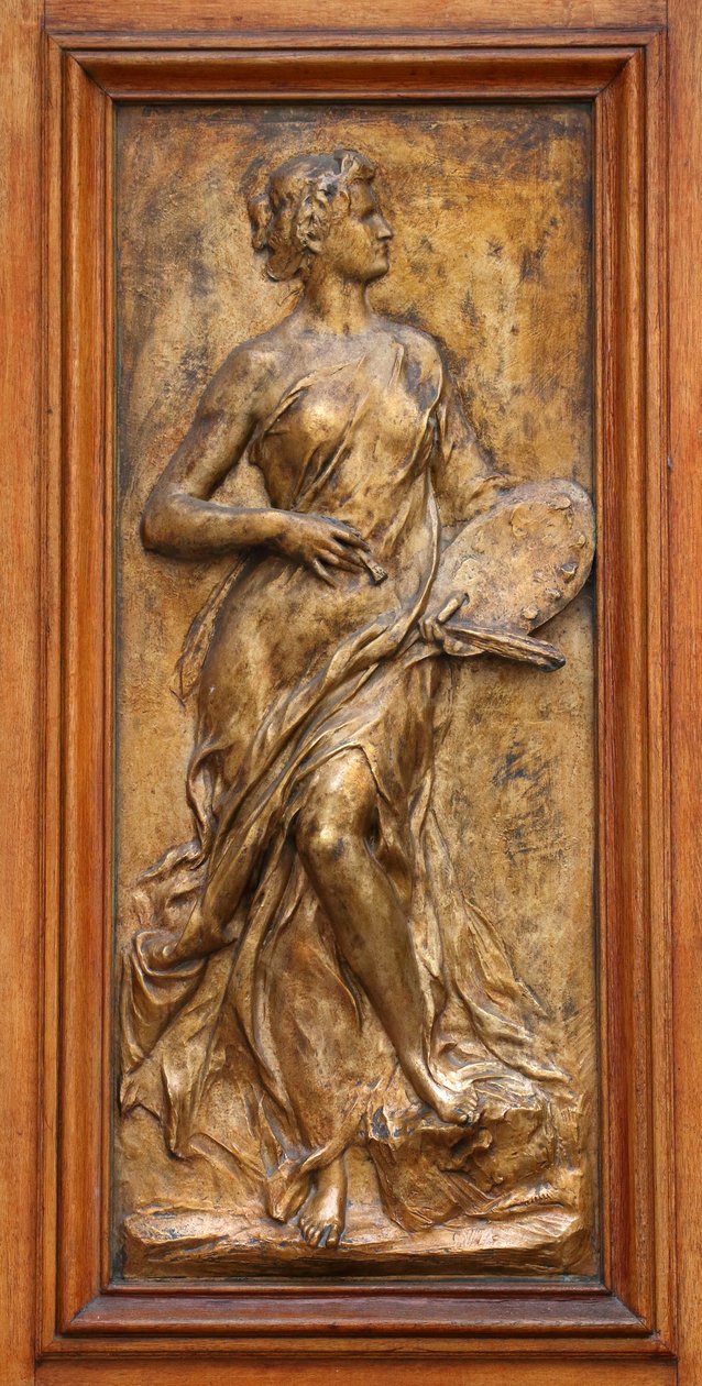 Skulptiertes Detail der Villa Lumière, Evian, 2019 von . .