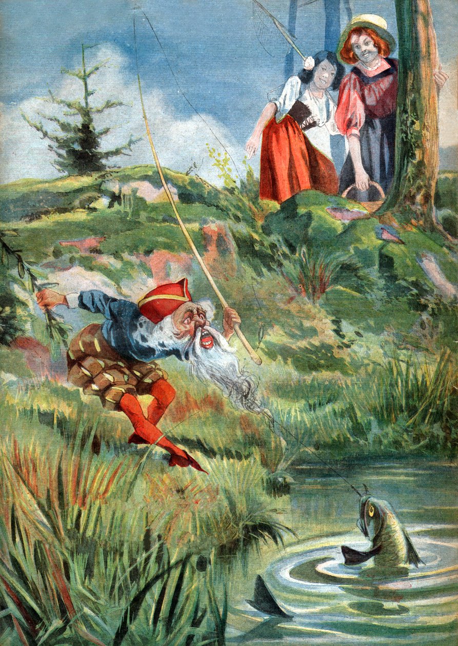 Schneewittchen und Rosenrot. ca. 1910 (Gravur) von . .