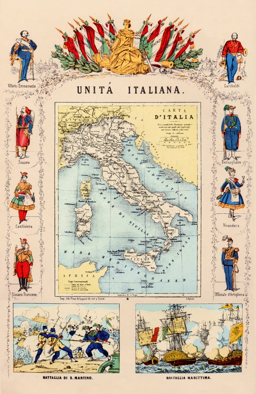 Vereinigte Allegorie Italien 1860 von . .